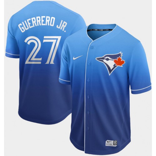 Toronto Blue Jays #27 Vladimir Guerrero Jr. Royal Fade Authentic Stitched Jersey Men's