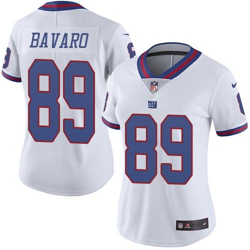 New York Giants #89 Mark Bavaro White Women's Stitched Limited Rush Jersey Womens