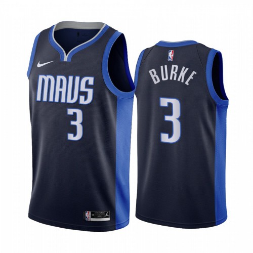 Dallas Dallas Mavericks #3 Trey Burke Navy Womens Swingman 2020-21 Earned Edition Jersey Womens