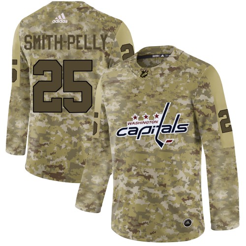 Adidas Washington Capitals #25 Devante Smith-Pelly Camo Authentic Stitched Jersey Men's