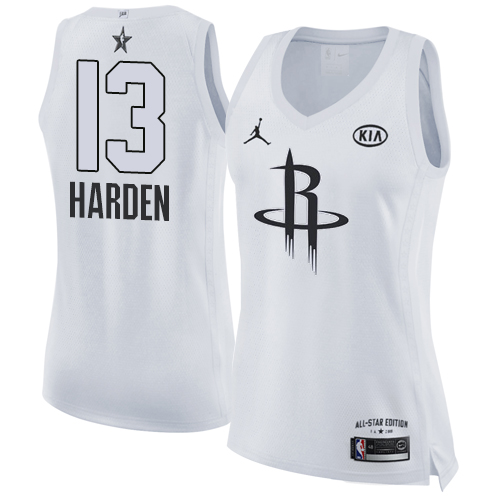 Houston Rockets #13 James Harden White Womens Jordan Swingman 2018 All-Star Game Jersey Womens