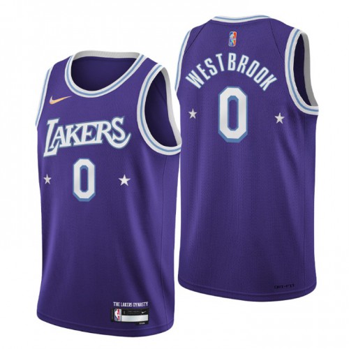 Los Angeles Los Angeles Lakers #0 Russell Westbrook Mens Purple 2021/22 Swingman Jersey - City Edition Mens