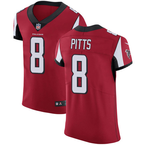 Falcons #8 Kyle Pitts Red Team Color Men's Stitched Vapor Untouchable Elite Jersey