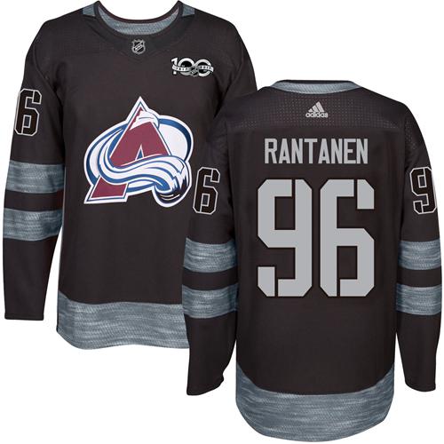 Adidas Colorado Avalanche #96 Mikko Rantanen Black 1917-2017 100th Anniversary Stitched Jersey Men's
