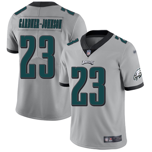 Eagles #23 C.J. Gardner-Johnson Silver Men's Stitched Limited Inverted Legend Jersey