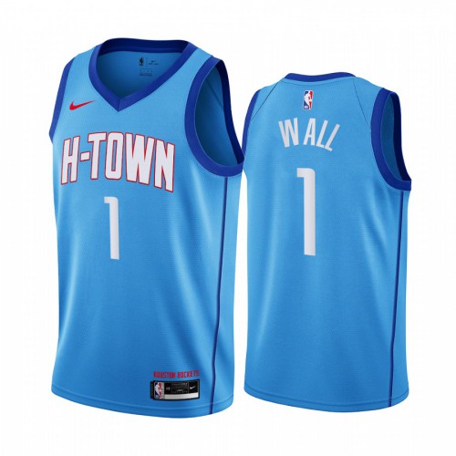 Houston Rockets #1 John Wall Blue Swingman 2020-21 City Edition Jersey Mens