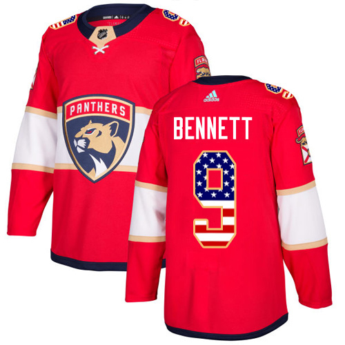 Adidas Panthers #9 Sam Bennett Red Home Authentic USA Flag Stitched Youth Jersey