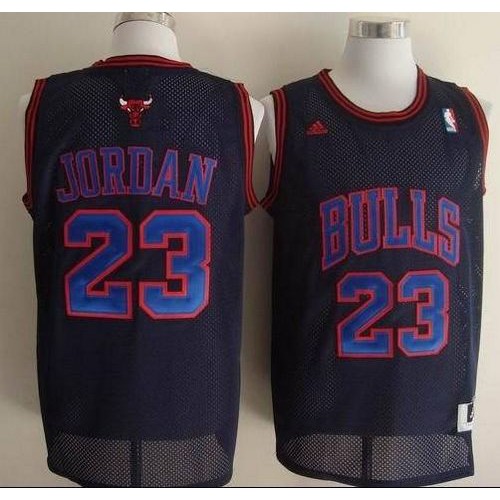 Chicago Bulls #23 Michael Jordan Black(Blue No.) Stitched Jersey Mens