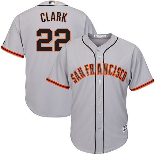 San Francisco Giants #22 Will Clark Grey Road Cool Base Stitched Youth Jersey Youth