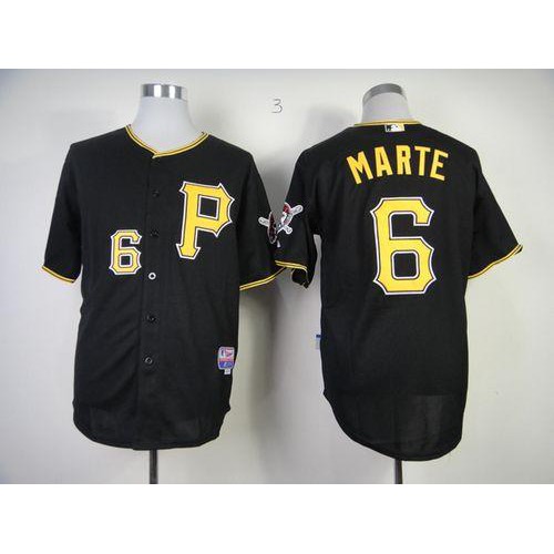 Pittsburgh Pirates #6 Starling Marte Black Cool Base Stitched Jersey Men's