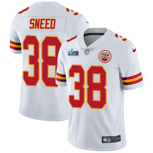 Chiefs #38 L'Jarius Sneed White Super Bowl LVII Patch Youth Stitched Vapor Untouchable Limited Jersey