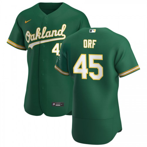 Oakland Oakland Athletics #45 Nate Orf Men's Kelly Green Alternate 2020 Authentic Player Jersey Men's