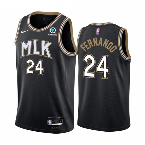 Atlanta Hawks #24 Bruno Fernando Black Womens Swingman 2020-21 City Edition Jersey Womens