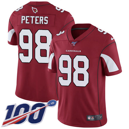 Arizona Cardinals #98 Corey Peters Red Team Color Men's Stitched 100th Season Vapor Limited Jersey Men's