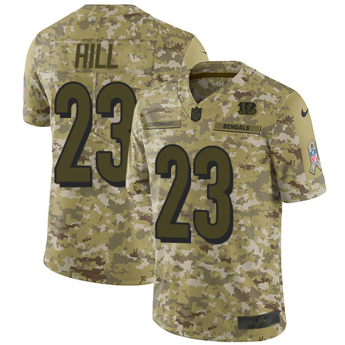 Bengals #23 Daxton Hill Camo Men's Stitched Limited 2018 Salute To Service Jersey