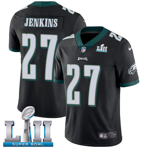 Philadelphia Eagles #27 Malcolm Jenkins Black Alternate Super Bowl LII Men's Stitched Vapor Untouchable Limited Jersey Men's