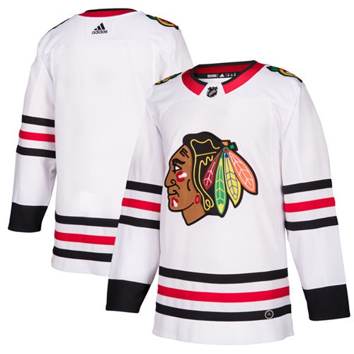 Adidas Blackhawks Blank White Road Authentic Stitched Jersey