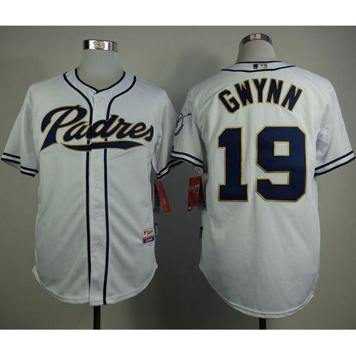 San Diego Padres #19 Tony Gwynn White Home Cool Base Stitched Jersey Men's