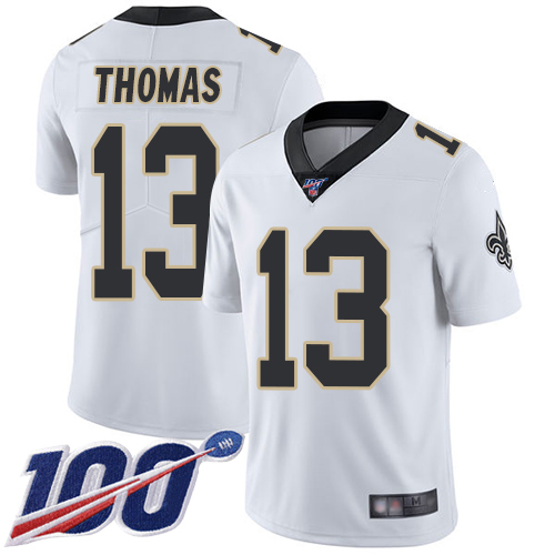 Saints #13 Michael Thomas White Youth Stitched 100th Season Vapor Limited Jersey