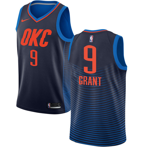 Oklahoma City Thunder #9 Jerami Grant Navy Blue Swingman Statement Edition Jersey Mens