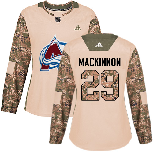 Adidas Colorado Avalanche #29 Nathan MacKinnon Camo Authentic 2017 Veterans Day Women's Stitched Jersey Womens