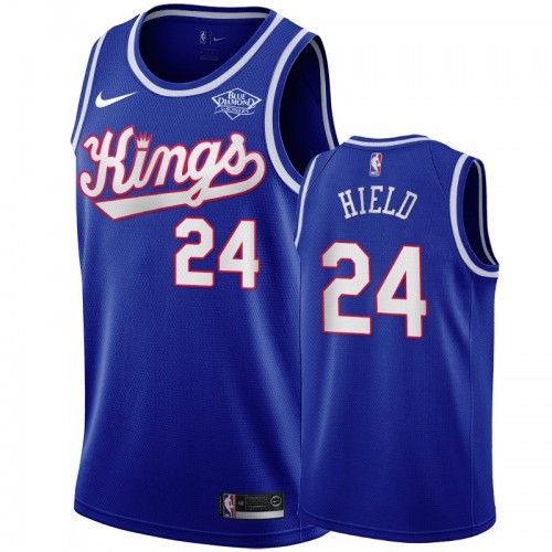 Sacramento Kings #24 Buddy Hield Hardwood Classic Finished Swingman Jersey Blue Mens