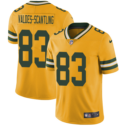 Green Bay Packers #83 Marquez Valdes-Scantling Yellow Men's Stitched Limited Rush Jersey Men's