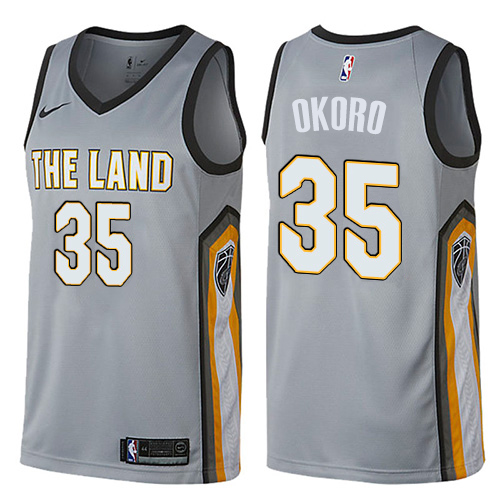 Cleveland Cavaliers #35 Isaac Okoro Gray Swingman City Edition Jersey Mens