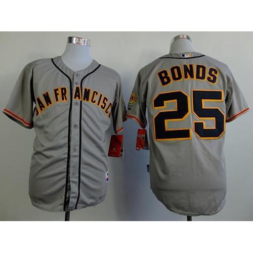 San Francisco Giants #25 Barry Bonds Grey Road Cool Base Stitched Jersey Men's