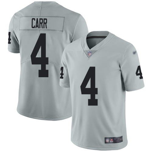 Raiders #4 Derek Carr Silver Youth Stitched Limited Inverted Legend Jersey