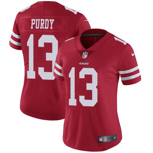 49ers #13 Brock Purdy Red Team Color Women's Stitched Vapor Untouchable Limited Jersey