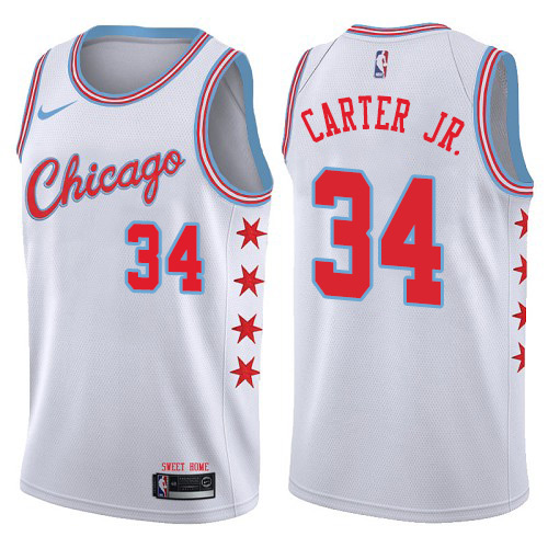 Chicago Bulls #34 Wendell Carter Jr. White Womens Swingman City Edition Jersey Womens
