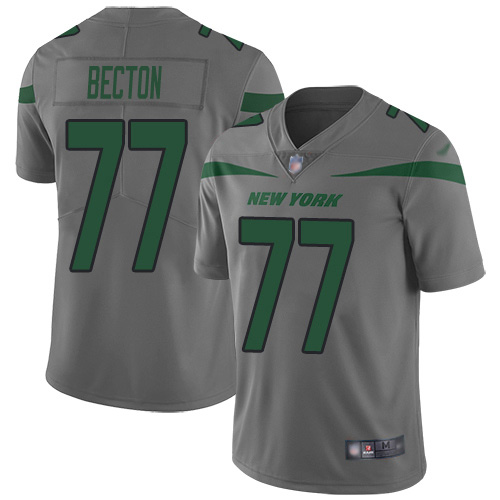 New York Jets #77 Mekhi Becton Gray Youth Stitched Limited Inverted Legend Jersey Youth