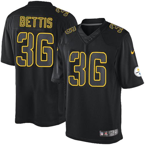 Steelers #36 Jerome Bettis Black Men's Stitched Impact Limited Jersey