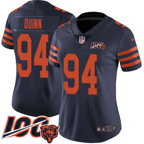 Chicago Bears #94 Robert Quinn Navy Blue Alternate Women's Stitched 100th Season Vapor Untouchable Limited Jersey Womens