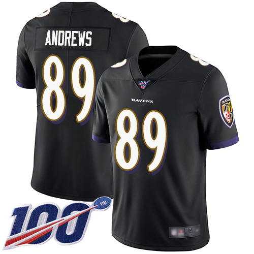 Baltimore Ravens #89 Mark Andrews Black Alternate Men's Stitched 100th Season Vapor Limited Jersey Men's