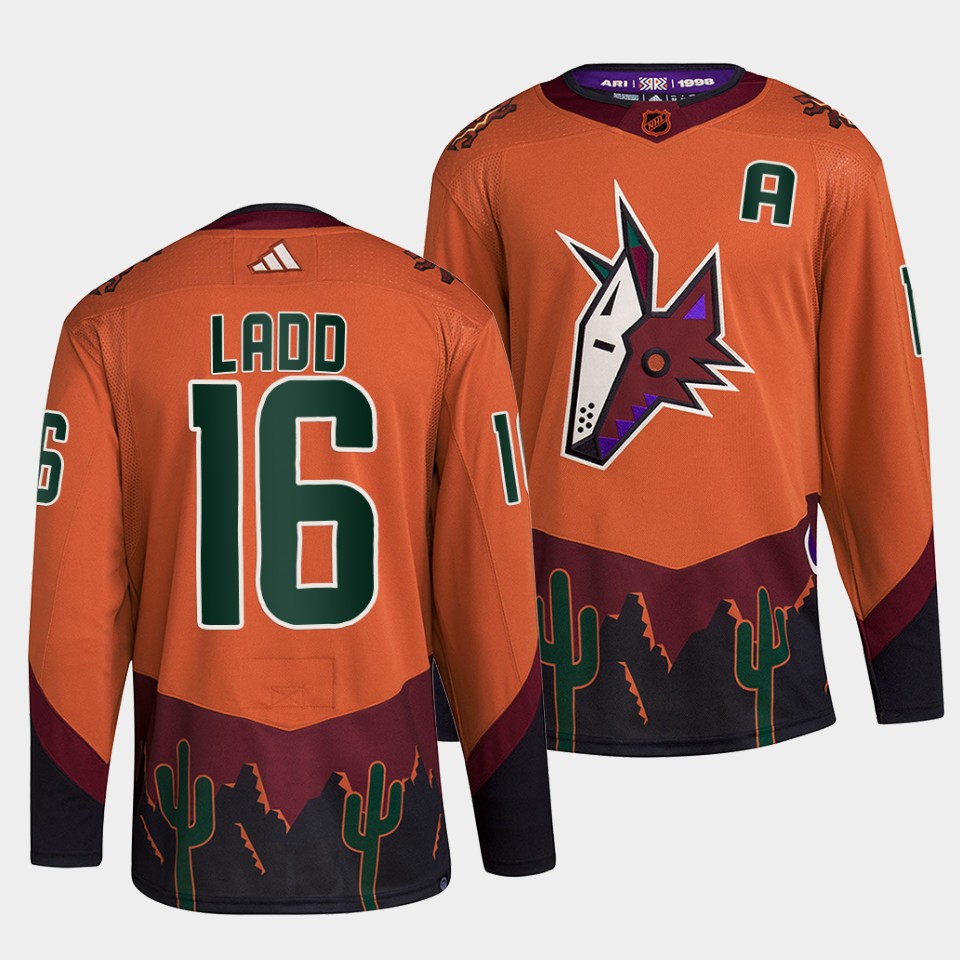 Arizona Coyotes #16 Andrew Ladd Men's Adidas Reverse Retro 2.0 Authentic Player Jersey - Orange