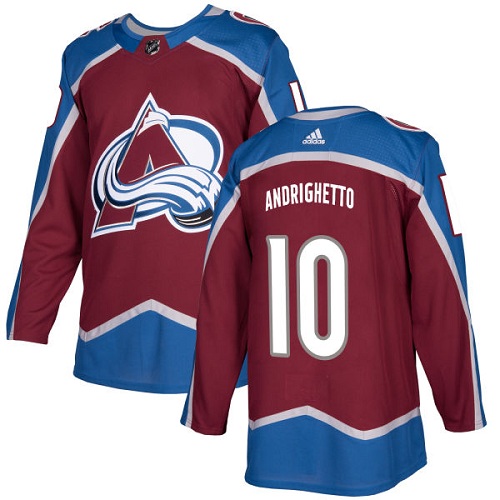 Adidas Colorado Avalanche #10 Sven Andrighetto Burgundy Home Authentic Stitched Jersey Men's