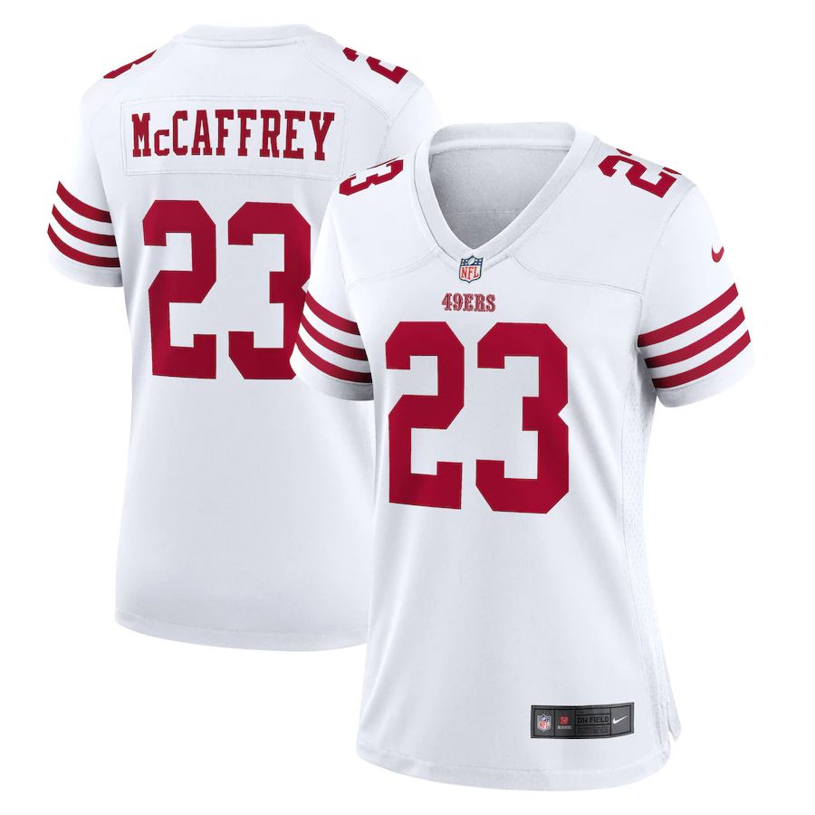 San Francisco 49ers #23 Christian McCaffrey Scarlet Women's 2022-23 Game Jersey