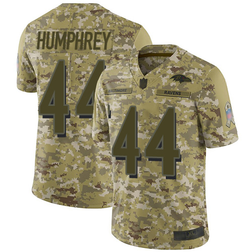 Baltimore Ravens #44 Marlon Humphrey Camo Youth Stitched Limited 2018 Salute to Service Jersey Youth