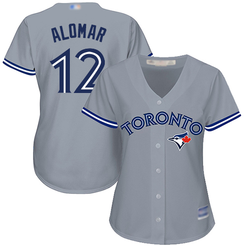 Toronto Blue Jays #12 Roberto Alomar Grey Road Women's Stitched Jersey Womens