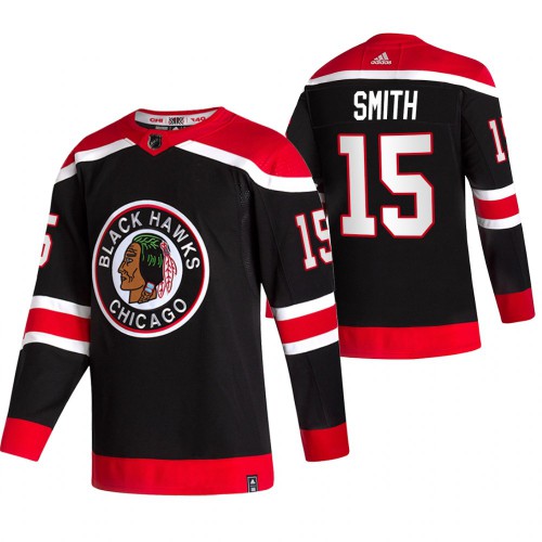 Chicago Chicago Blackhawks #15 Zack Smith Black Men's Adidas 2020-21 Reverse Retro Alternate Jersey Men's