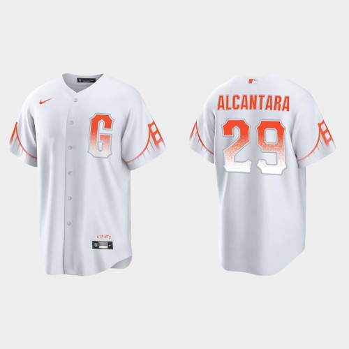 San Francisco San Francisco Giants #29 Arismendy Alcantara Men's 2021 City Connect White Fan's Version Jersey Men's
