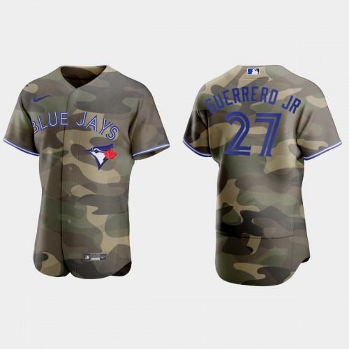 Toronto Toronto Blue Jays #27 Vladimir Guerrero Jr. Men's 2021 Armed Forces Day Authentic Jersey -Camo Men's