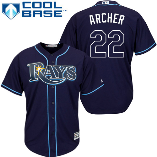 Tampa Bay Rays #22 Chris Archer Dark Blue New Cool Base Stitched Jersey Men's