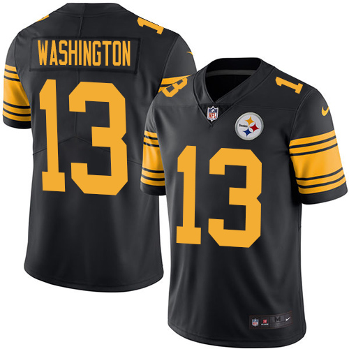Pittsburgh Steelers #13 James Washington Black Men's Stitched Limited Rush Jersey Men's