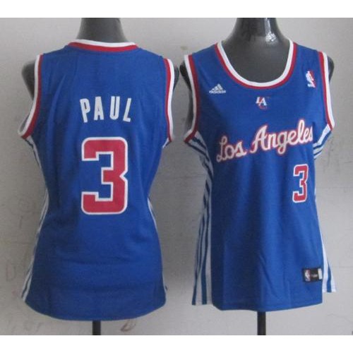 Los Angeles Clippers #3 Chris Paul Blue Fashion Womens Stitched Jersey Womens
