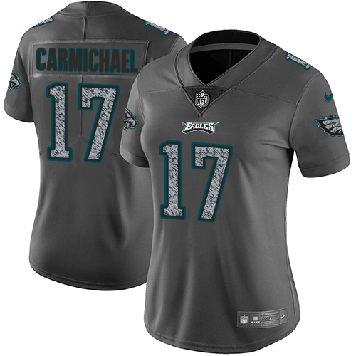 Philadelphia Eagles #17 Harold Carmichael Gray Static Women's Stitched Vapor Untouchable Limited Jersey Womens