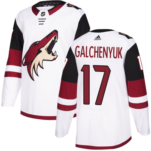 Adidas Arizona Coyotes #17 Alex Galchenyuk White Road Authentic Stitched Jersey Men's