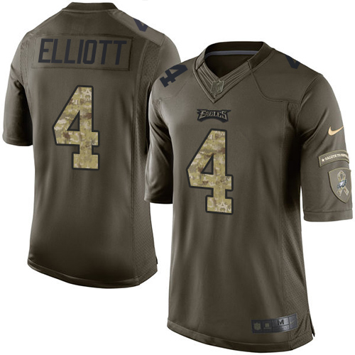 Philadelphia Eagles #4 Jake Elliott Green Youth Stitched Limited 2015 Salute to Service Jersey Youth